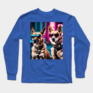 TWO COOL SPACE DOGS DESIGN Long Sleeve T-Shirt